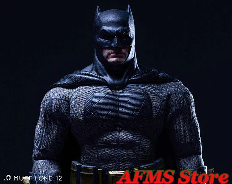 MUFF 1/12 Men Soldier Batman Ben Affleck Sculpt Head Ultra High Details Bat Hero Head Model  For 6inch Mezco Action Figure Body