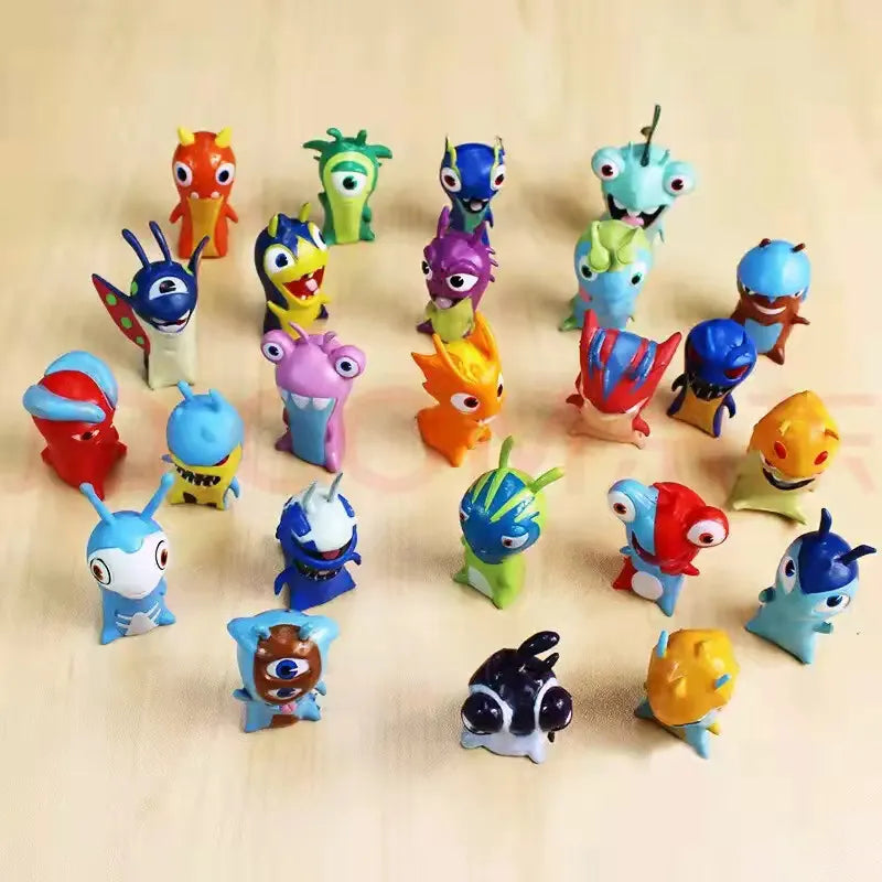 24Pcs/Set Slugterra Model Toys 5cm Anime Cartoon Slugterra Mini Monster PVC Action Figures Toys For Kids Boys Xmas Birthday Gift